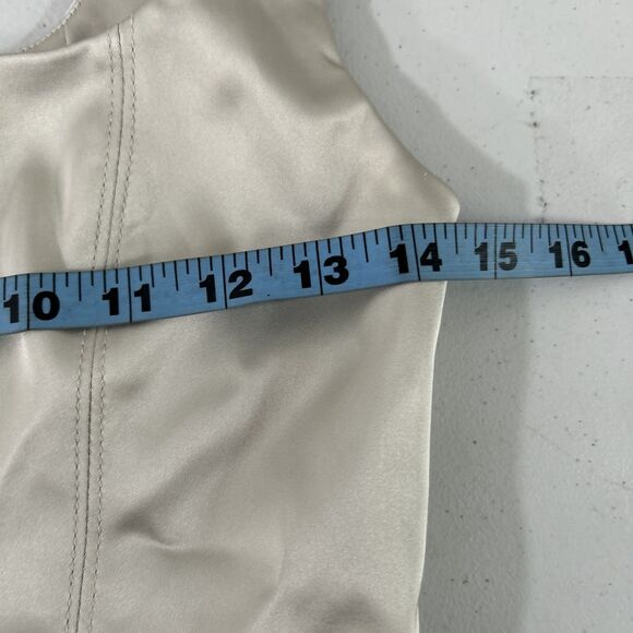 Aritzia‎ Ten By Babaton Crop Top Womens XS Satin Silver Square Neck Minimalist - Picture 6 of 8